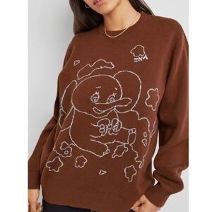Aritzia Sweater Women’s Small TNA Brown Century Elephant Sweater